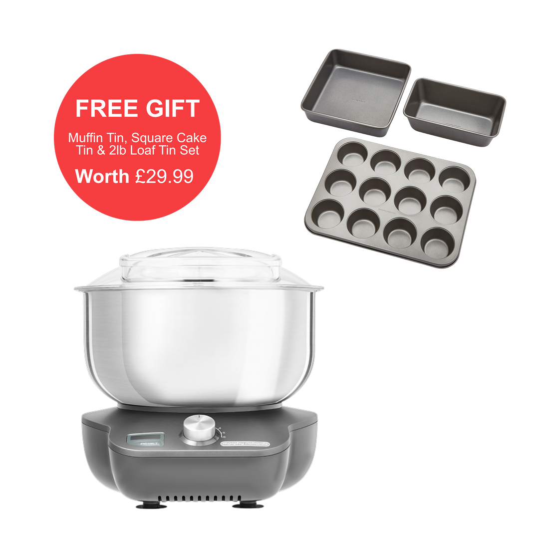 MixStar Compact Stand Mixer & Muffin Tin, Square Cake Tin and 2lb Loaf Tin Set