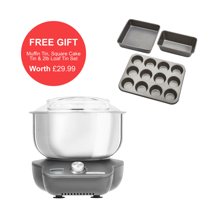 MixStar Compact Stand Mixer & Muffin Tin, Square Cake Tin and 2lb Loaf Tin Set