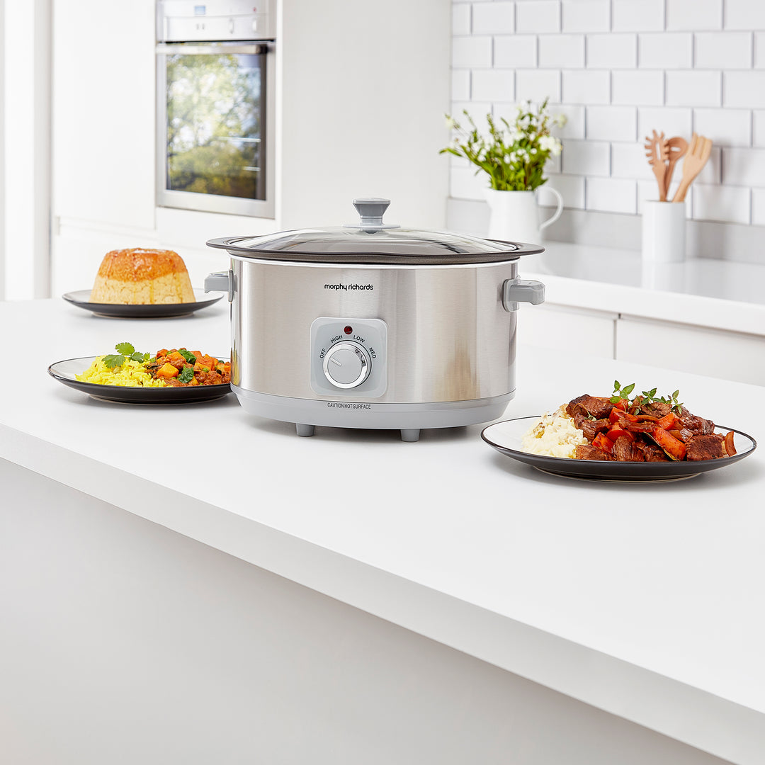Sear & Stew Brushed Stainless Steel 6.5L Slow Cooker