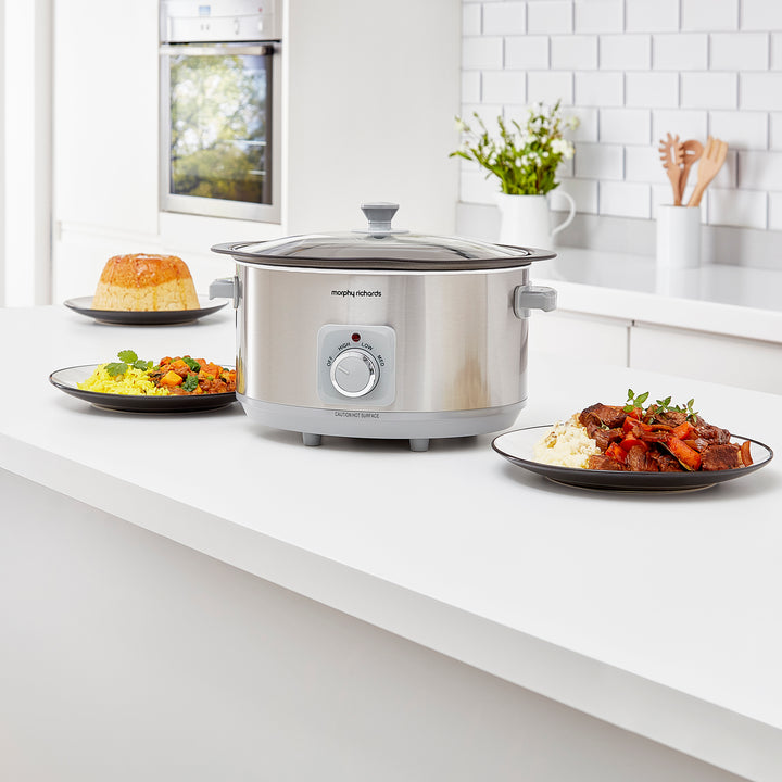 Sear & Stew Brushed Stainless Steel 6.5L Slow Cooker