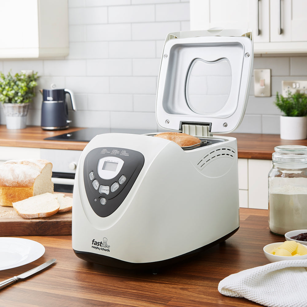breadmaker with the lid open