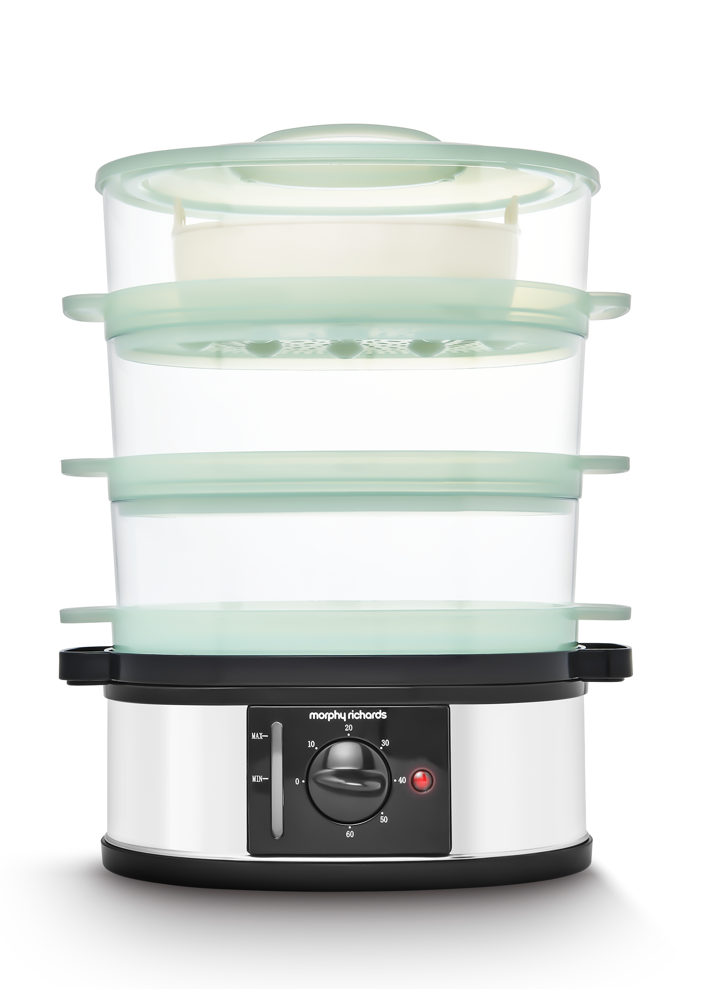 Morphy Richards 48755 – Cuiseur Vapeur 3 étages En Inox – Cuisson Saine Sans Graisse