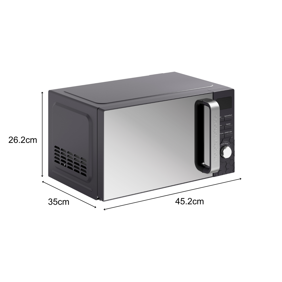 Cassini 20L 800W Black Digital Microwave - Moonless Night