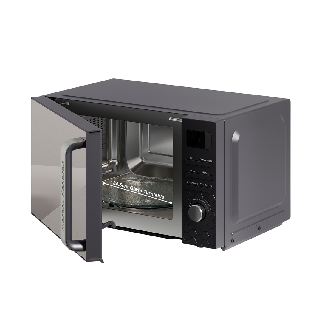 Cassini 20L 800W Black Digital Microwave - Moonless Night