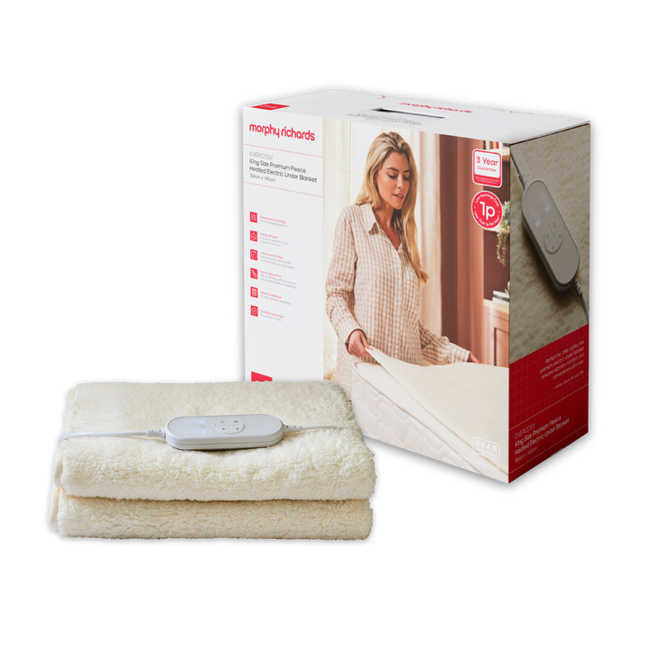 EverCosy King Size Premium Fleece Heated Electric Under Blanket
