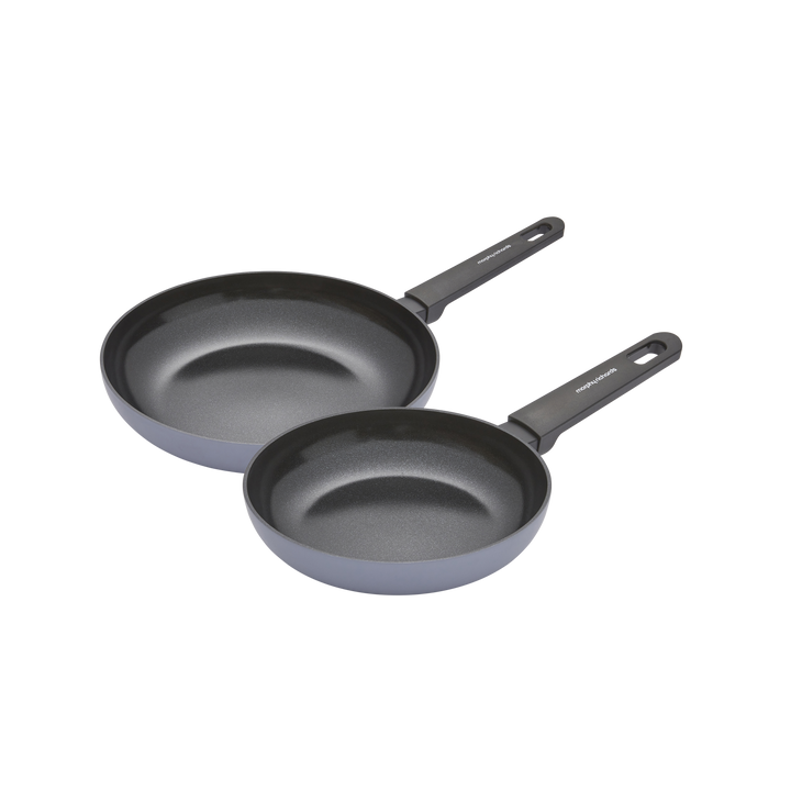 28cm and 20cm Recycled Aluminium Frying Pan Set - Grey