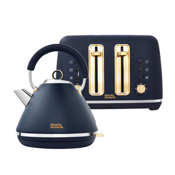 Accents Gold Navy Kettle and Toaster Set