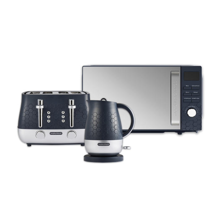 Cassini Blue Microwave, Kettle, Toaster and Toaster Set - Outer Space