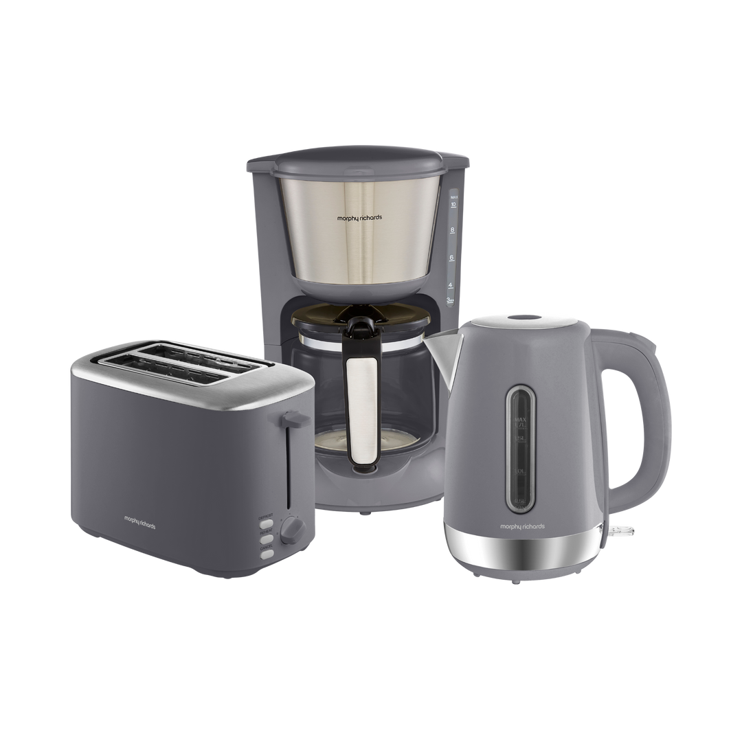 Equip Grey Kettle, Toaster & Filter Coffee Machine Set