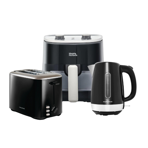 Equip Black Kettle, Toaster & Manual 3.5 Litre Air Fryer Set
