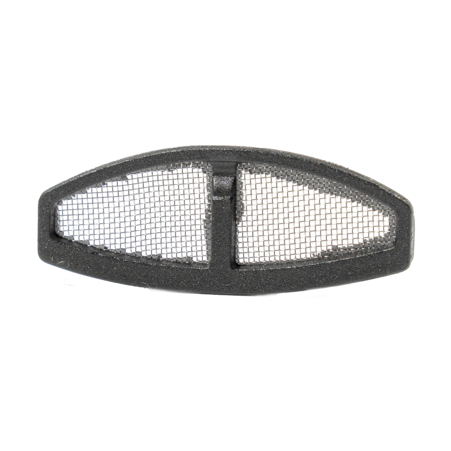 Black mesh filter on a white background