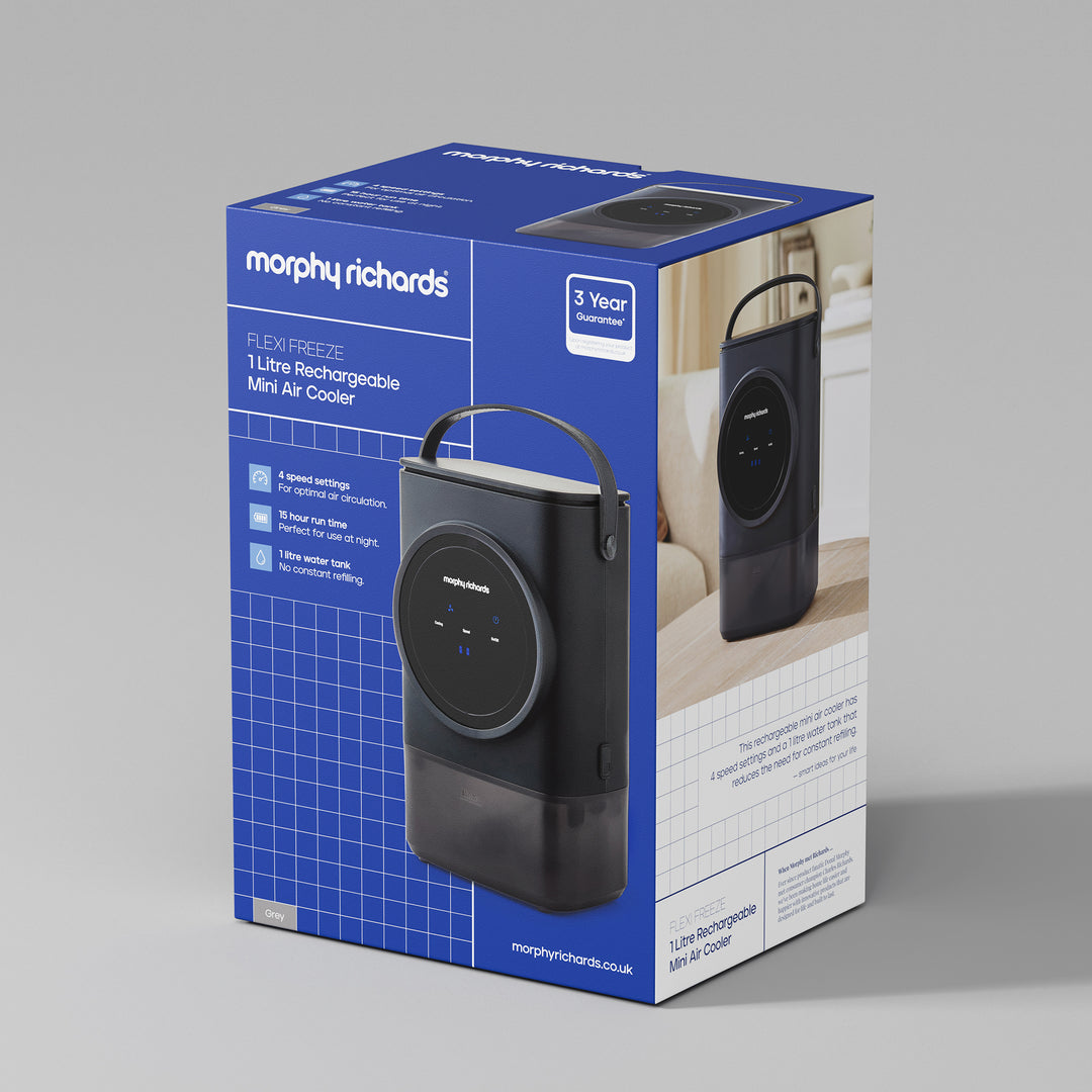 Flexi Freeze 1L Rechargeable Travel & Desk Top Mini Air Cooler - Grey
