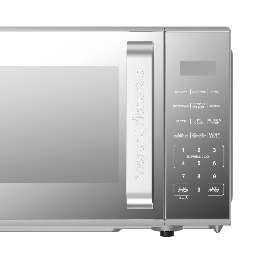 20L 800W Digital Microwave with Mirror Door - Silver