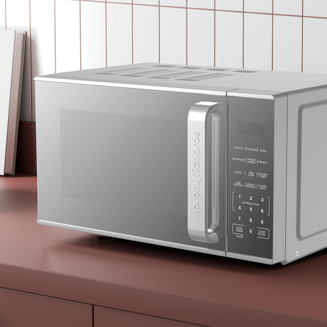 20L 800W Digital Microwave with Mirror Door - Silver