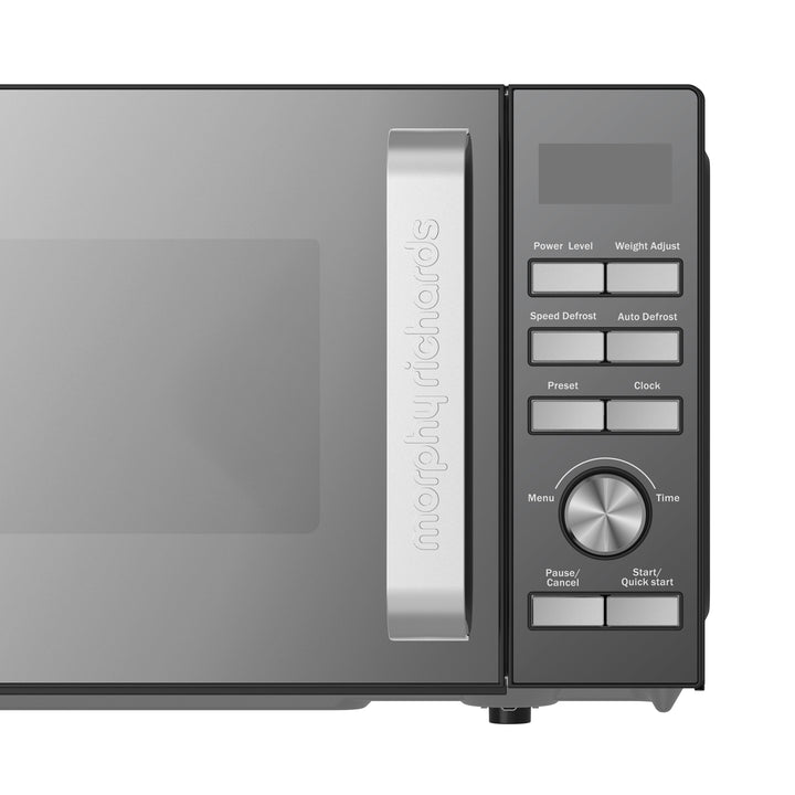 800W 20L Digital Microwave with Mirror Door - Black & Silver