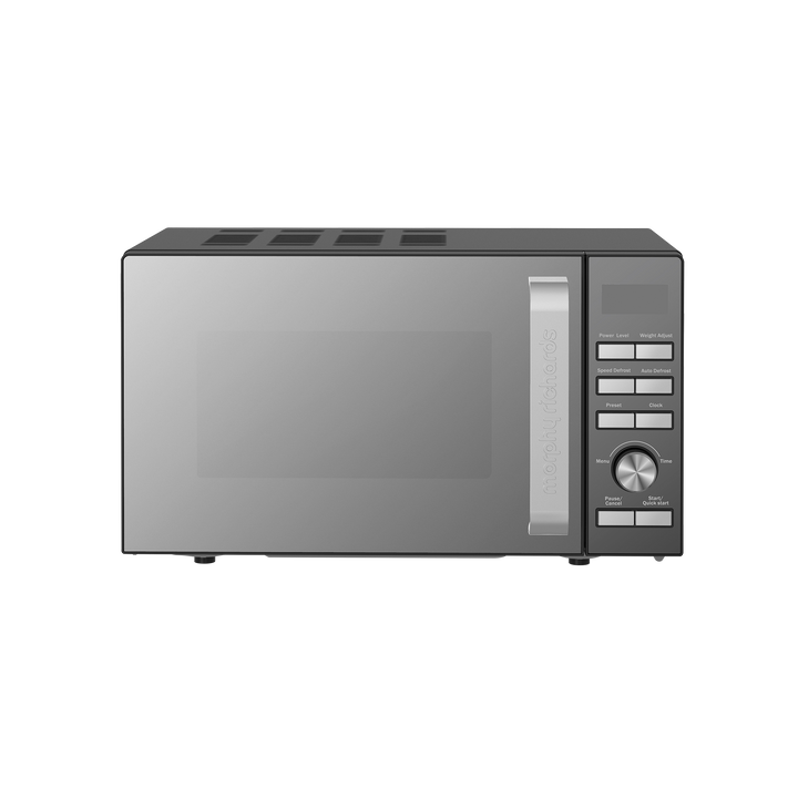 800W 20L Digital Microwave with Mirror Door - Black & Silver