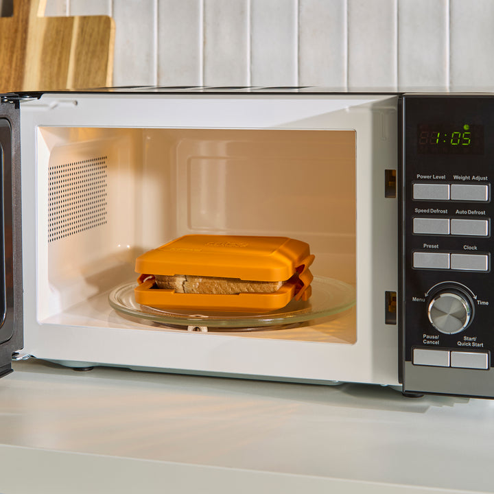 20L 800W Digital Microwave with Mirror Door - Black & Silver