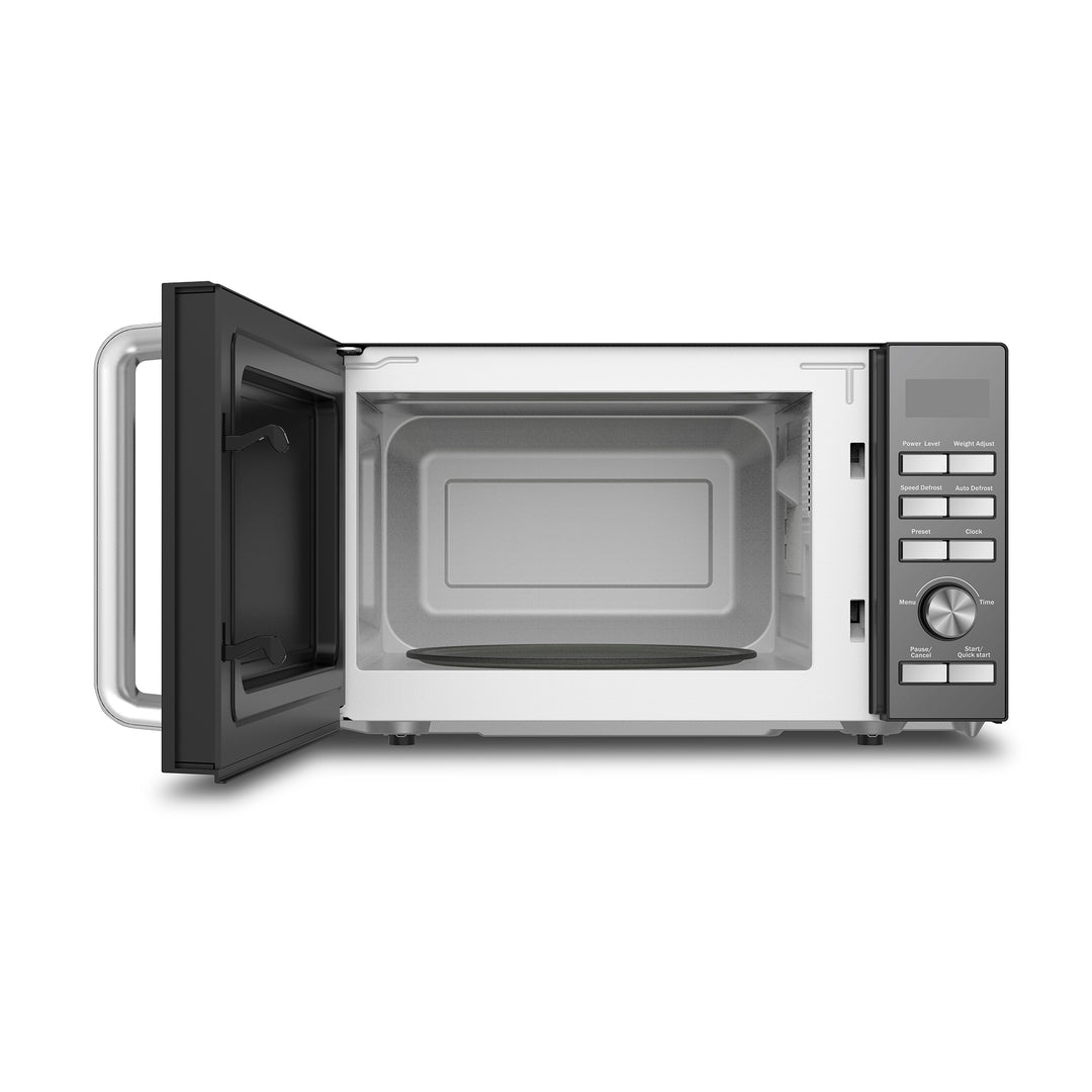 800W 20L Digital Microwave with Mirror Door - Black & Silver