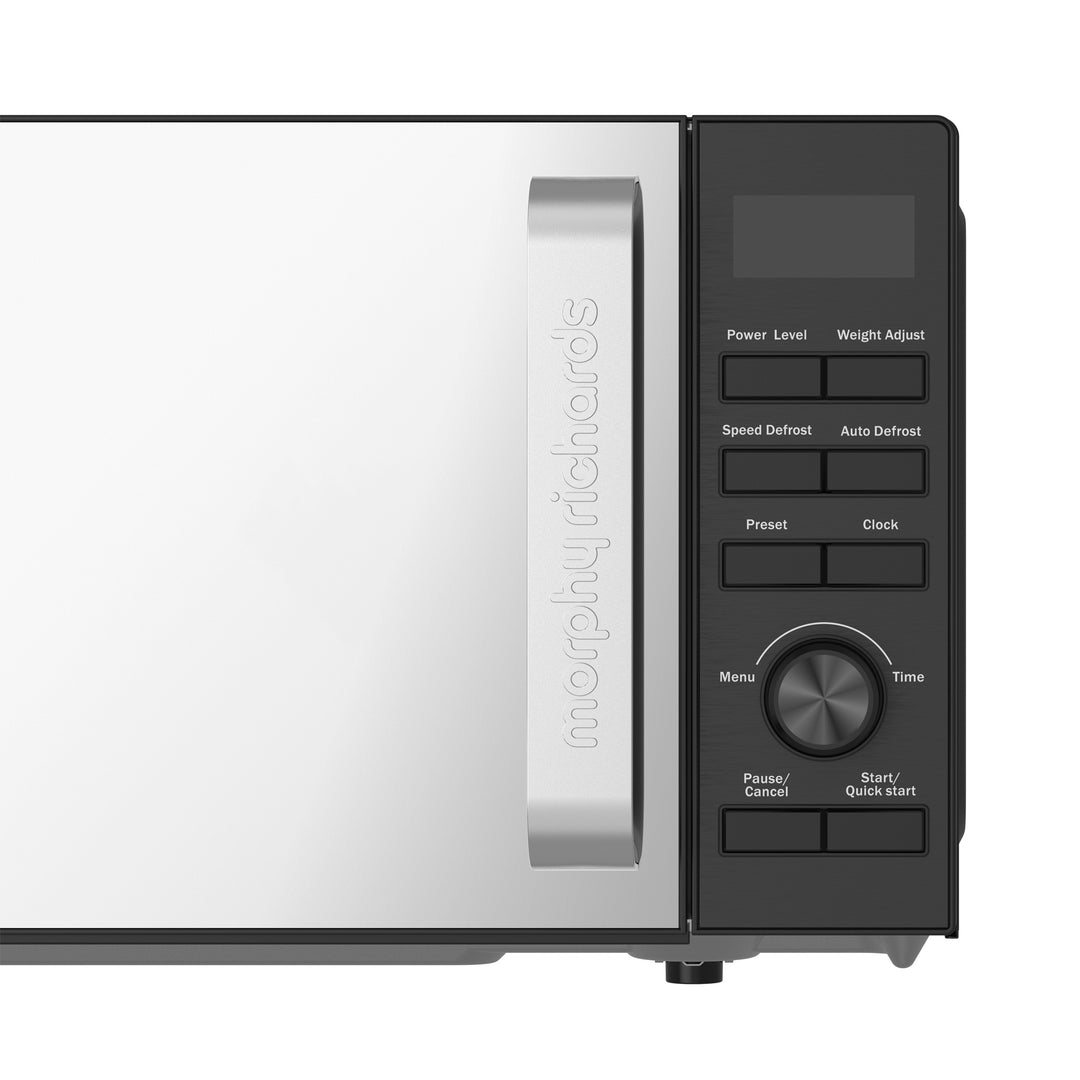 800W 20L Digital Microwave with Mirror Door - Black