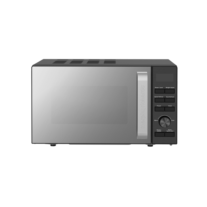 800W 20L Digital Microwave with Mirror Door - Black