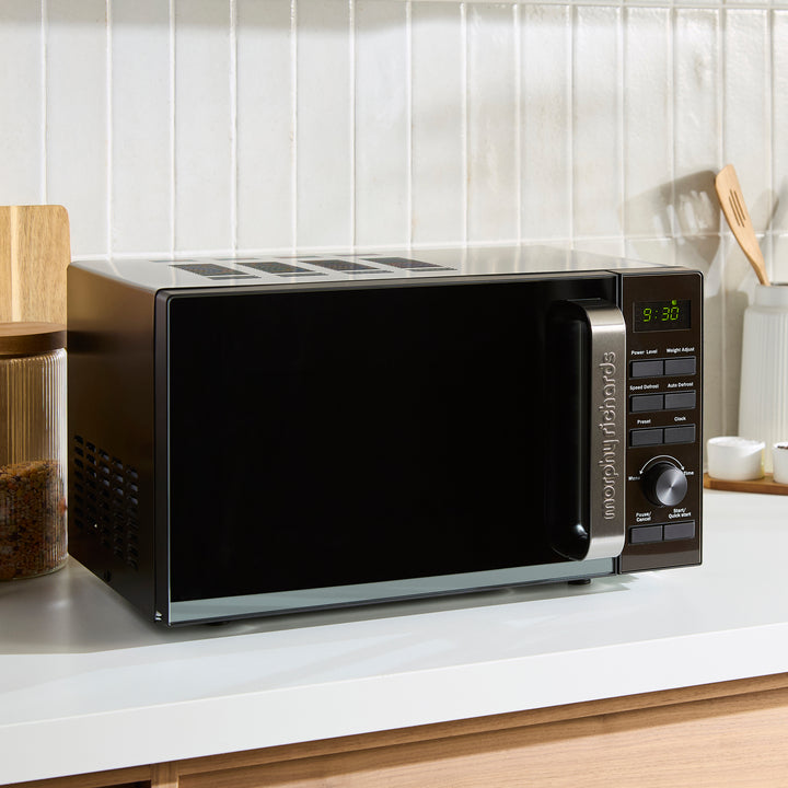 20L 800W Digital Microwave with Mirror Door - Black