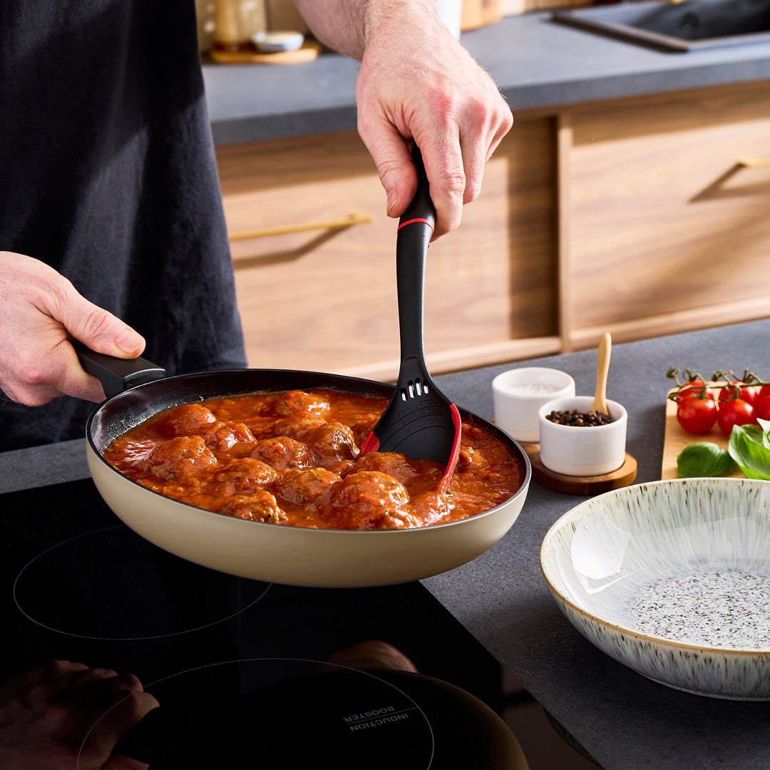 20cm, 24cm, 28cm Recycled Aluminium Frying Pan Set - Cream