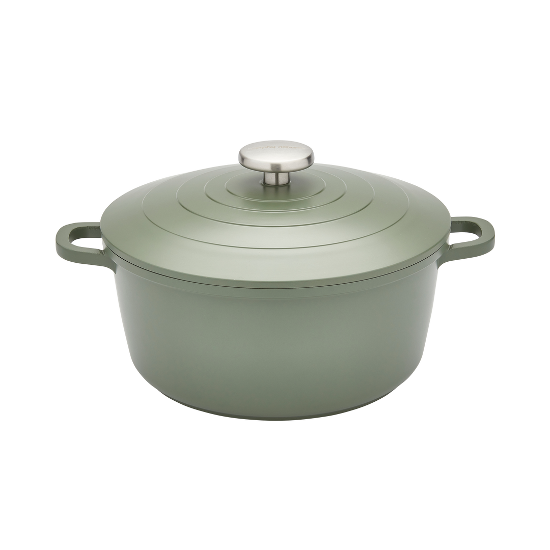24cm Cast Aluminium Casserole Dish - Green
