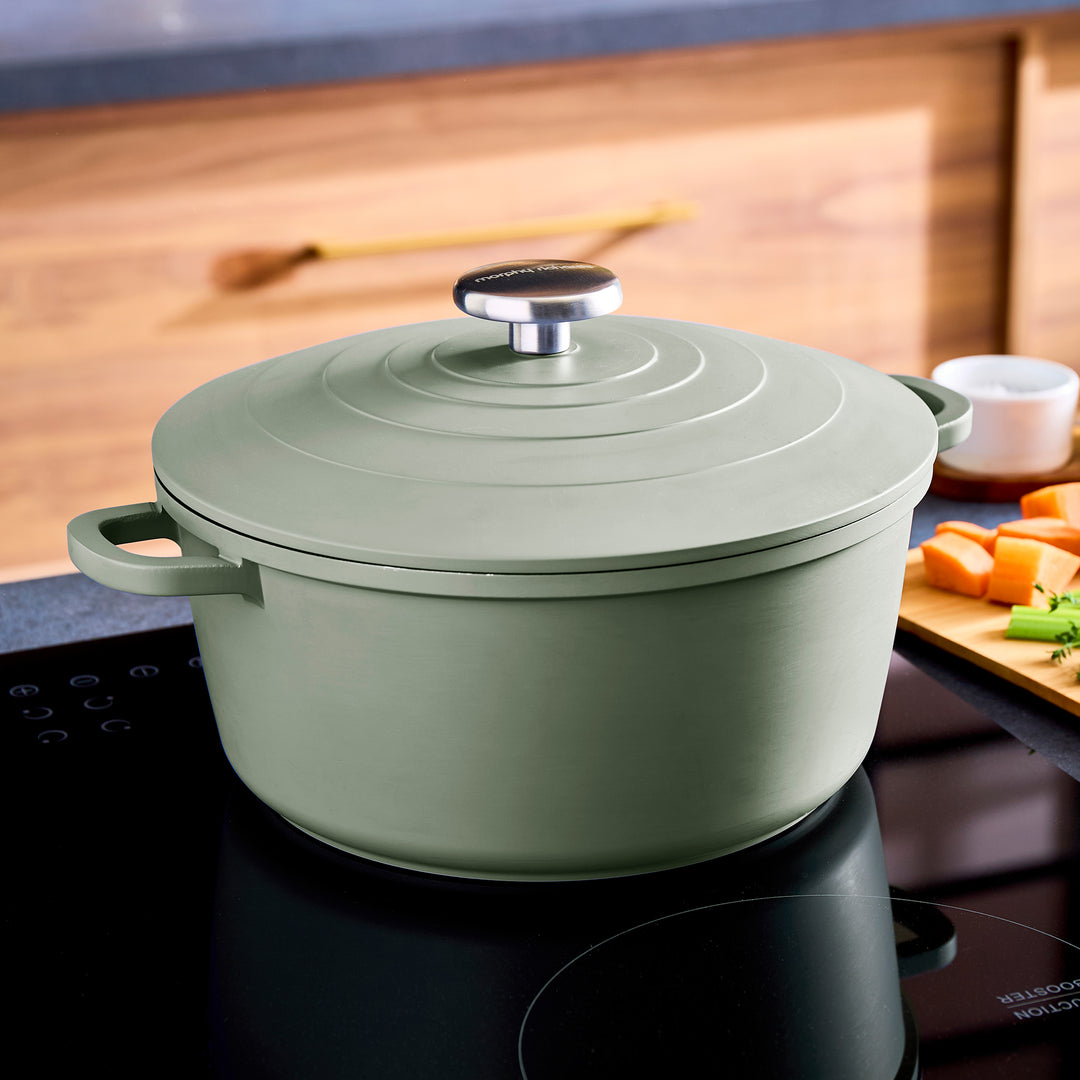 24cm Cast Aluminium Casserole Dish - Green