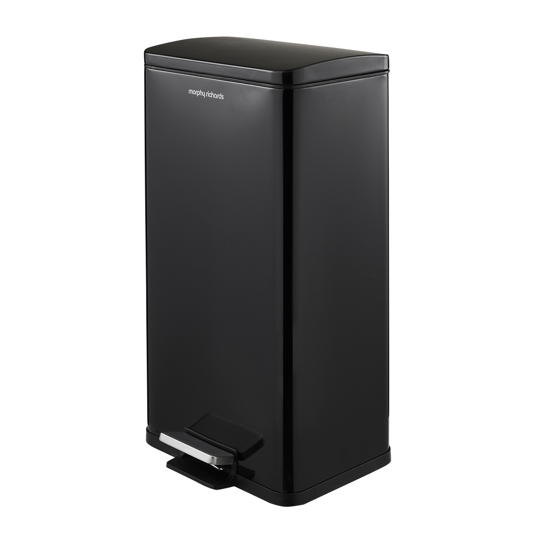 Black 30L Kitchen Pedal Bin 
