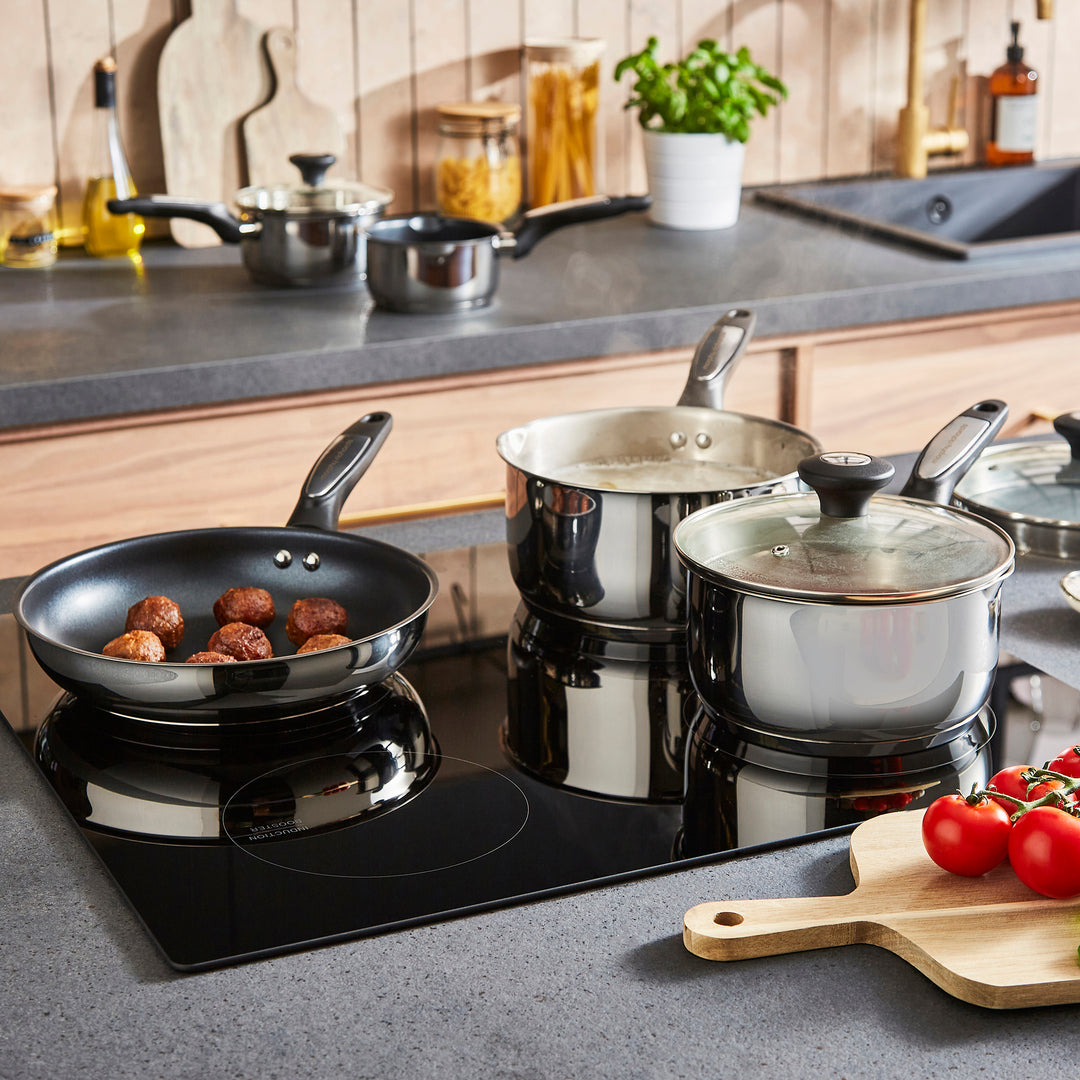 5 Piece Pouring Spout Stainless Steel Pan Set