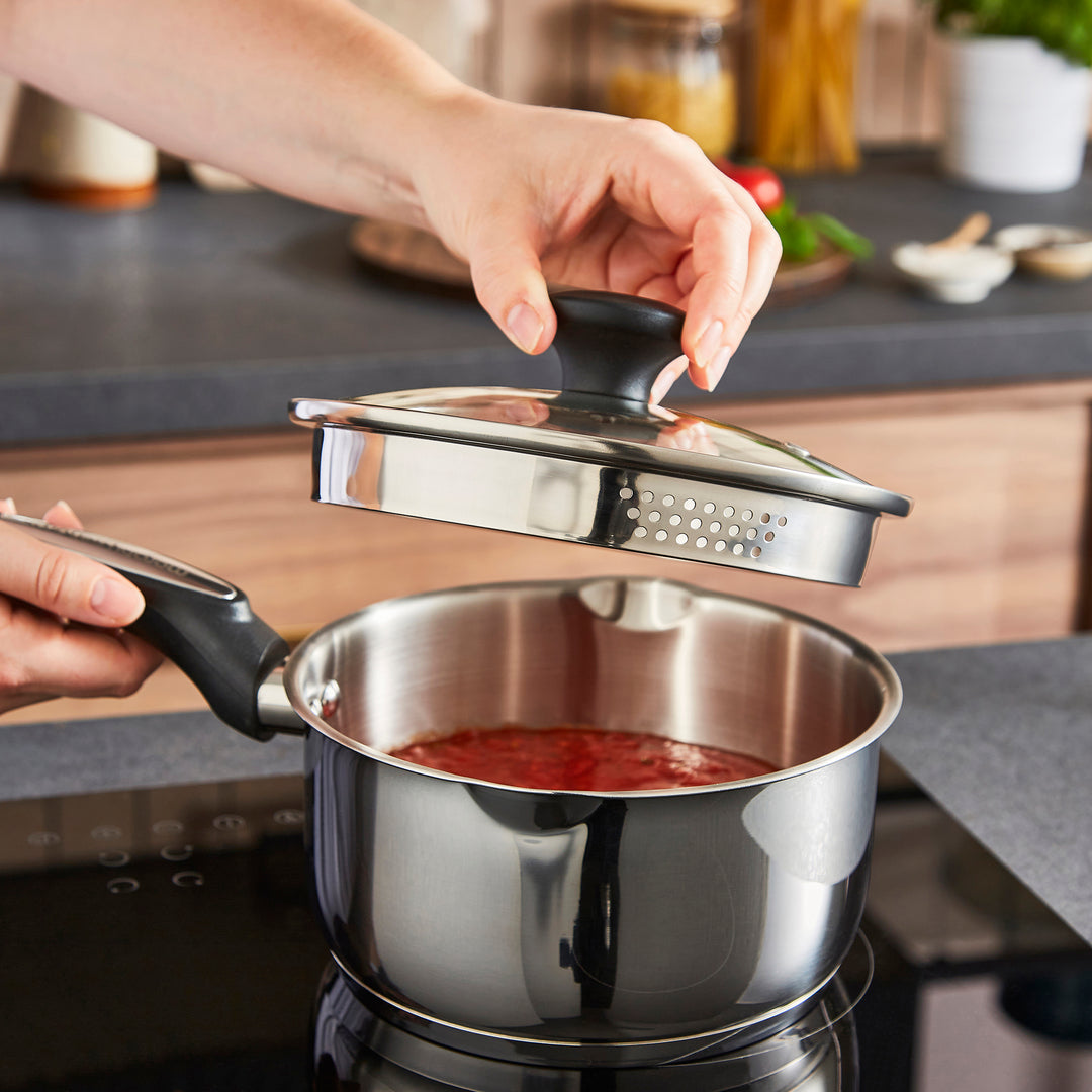 5 Piece Pouring Spout Stainless Steel Pan Set