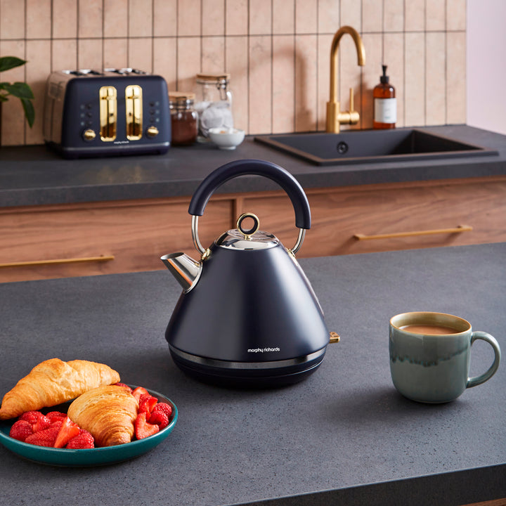 Accents Gold Navy Kettle and Toaster Set