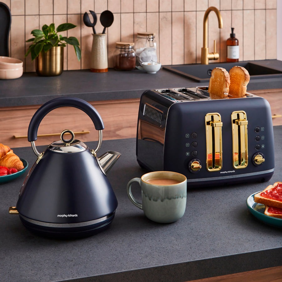 Accents Gold Navy Kettle and Toaster Set – Morphy Richards UK