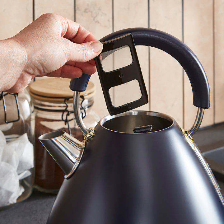 Accents Gold Pyramid Kettle Navy