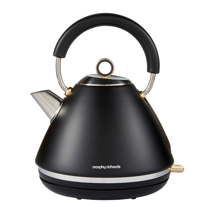 Accents Gold Pyramid Kettle Black