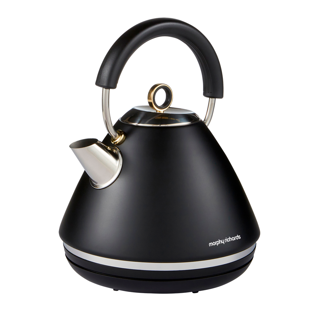Accents Gold Pyramid Kettle Black