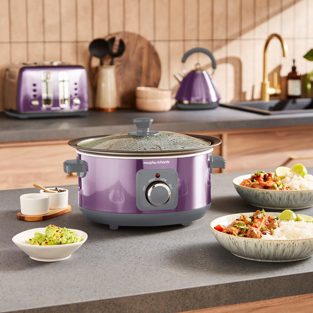 Accents Sear & Stew 3.5L Slow Cooker - Purple