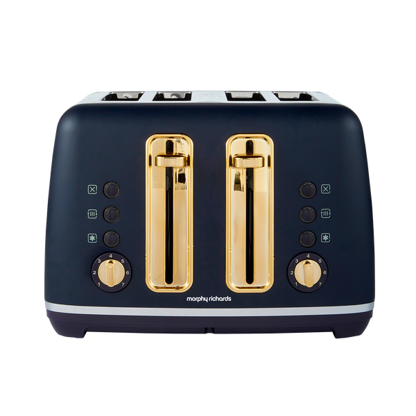 Midnight Blue Blue And Rose Gold Toaster Accents Gold 4-Slice
