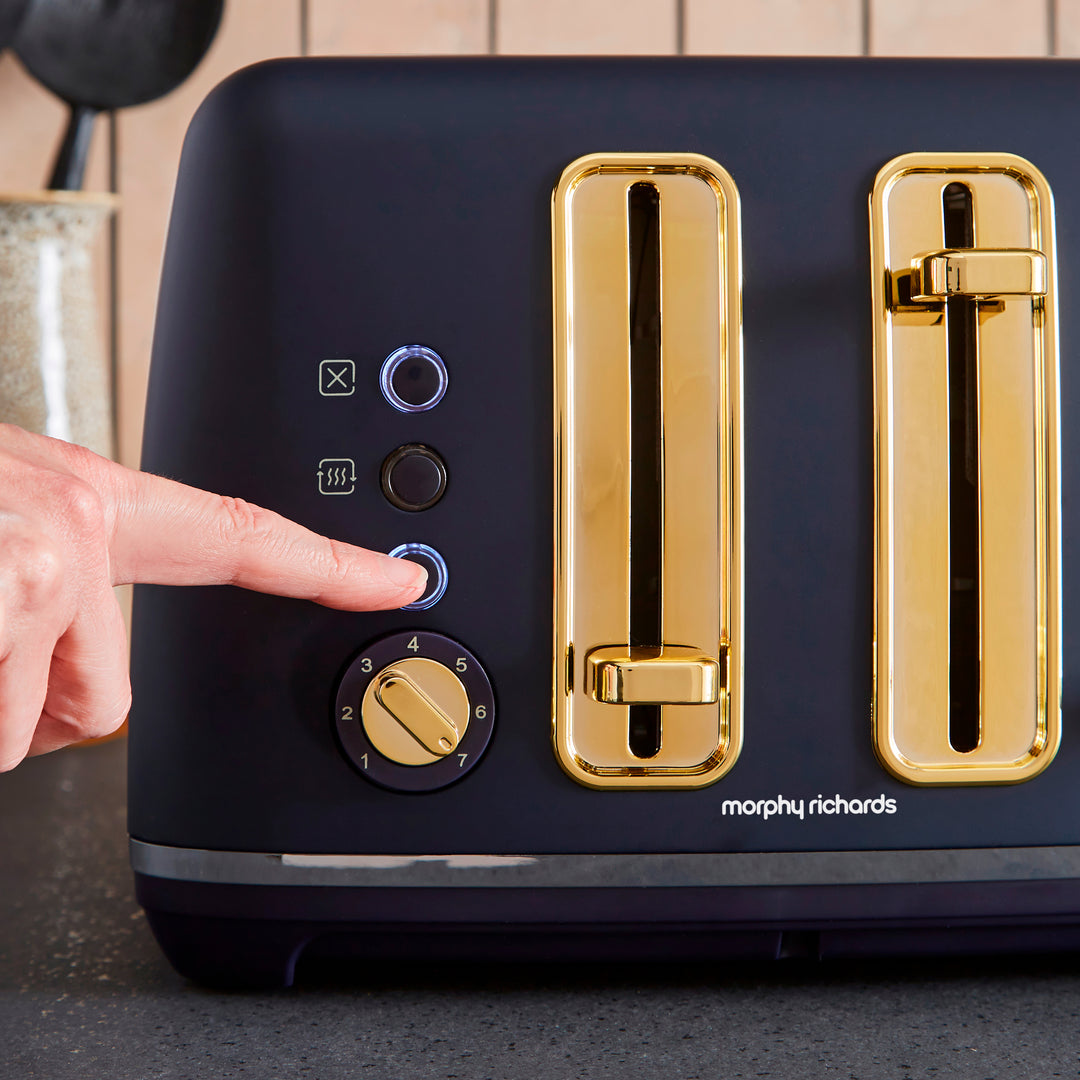 Accents Gold Navy Kettle and Toaster Set
