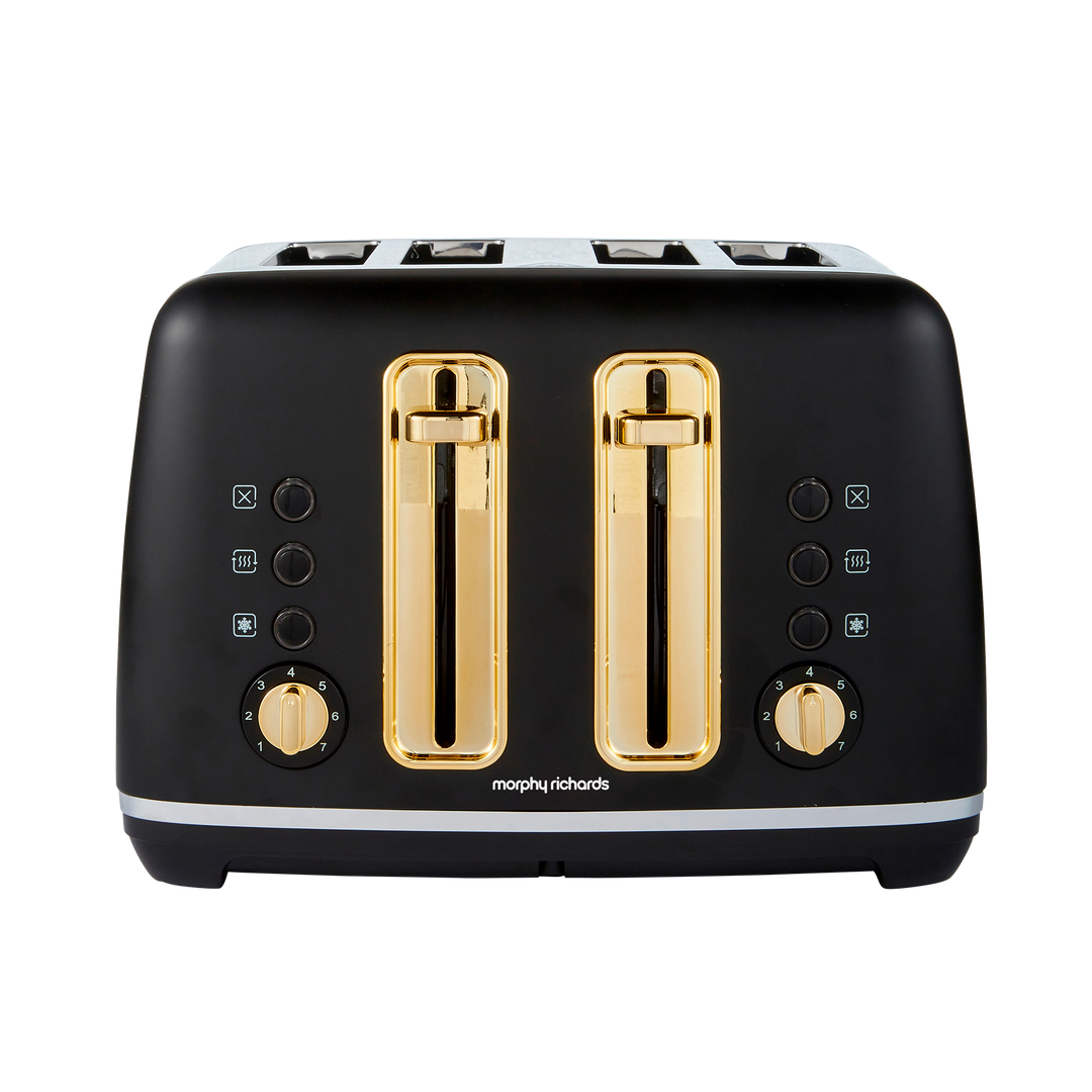 Accents Gold 4-Slice Toaster Black