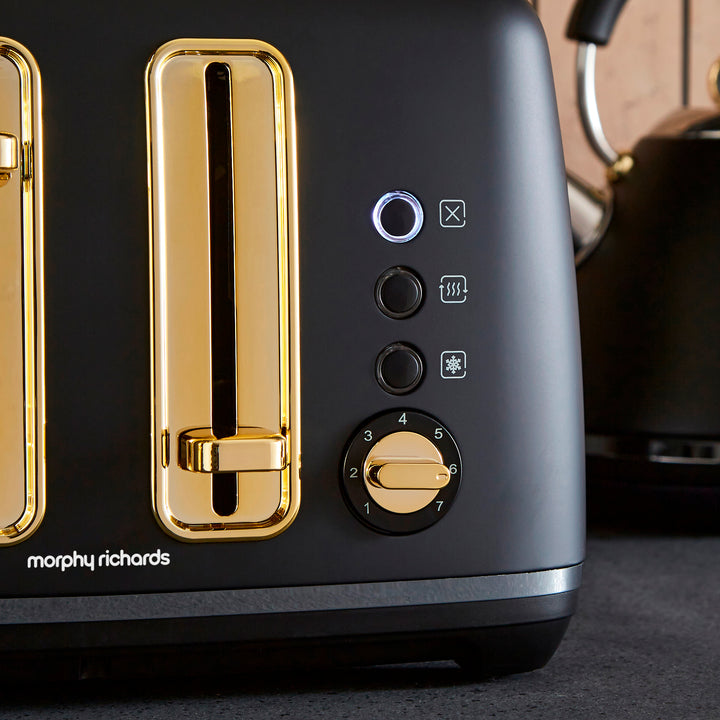 Accents Gold 4-Slice Toaster Black
