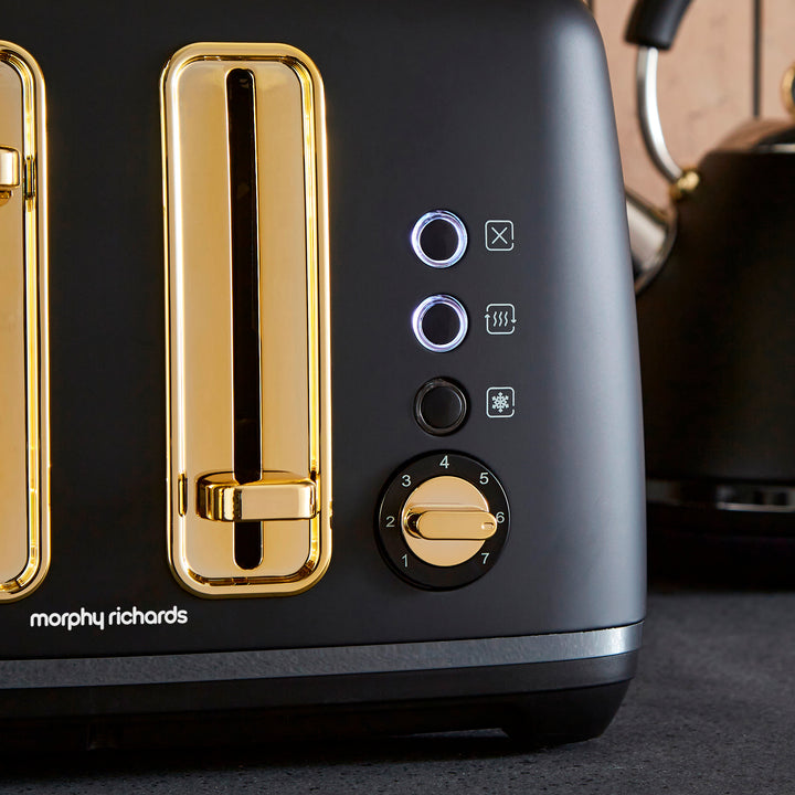 Accents Gold 4-Slice Toaster Black