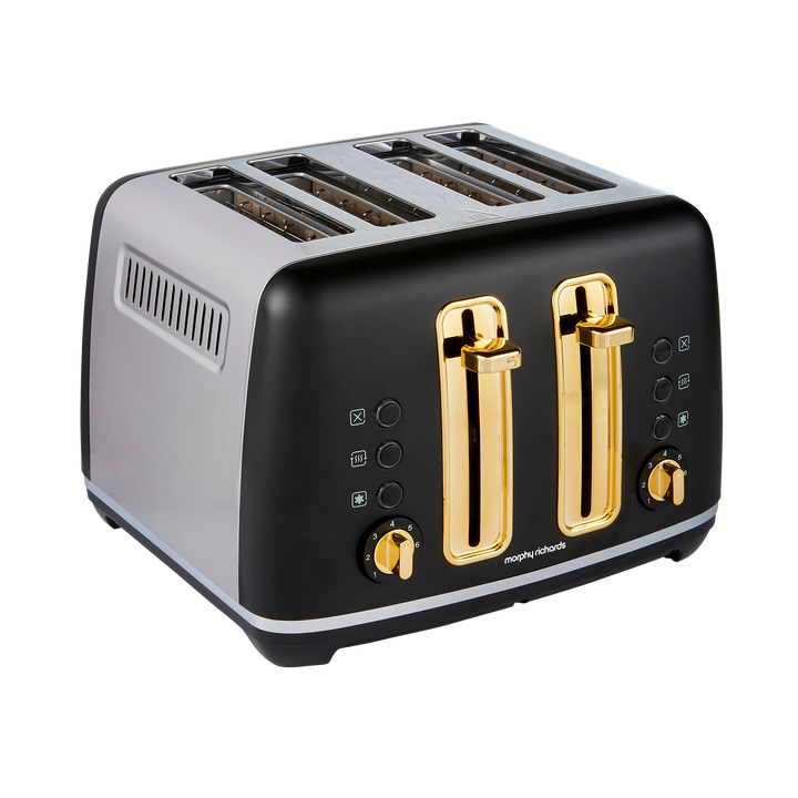 Accents Gold 4-Slice Toaster Black