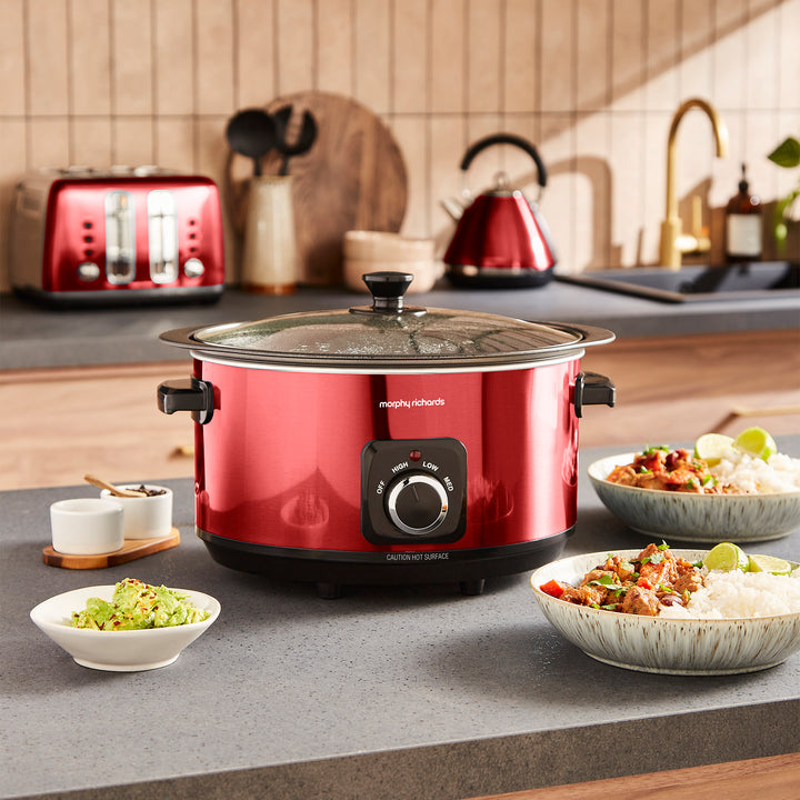 Accents Sear & Stew 6.5L Slow Cooker - Red
