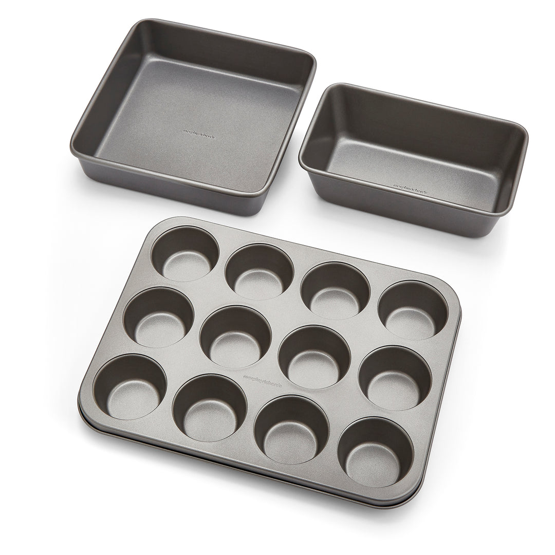 Morphy Richards Muffin Tin, Square Cake Tin and 2lb Loaf Tin