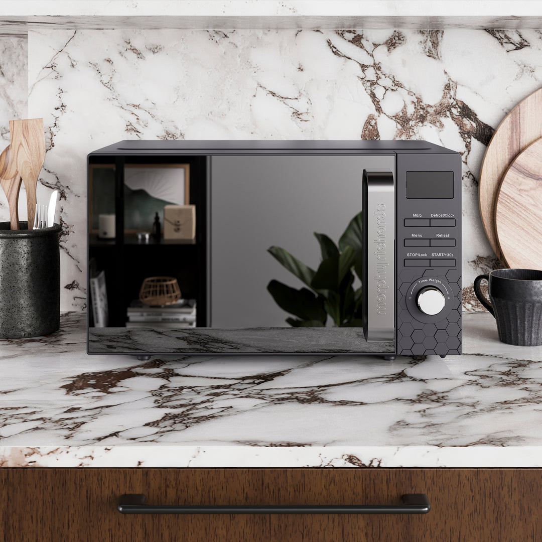 Cassini 20L 800W Black Digital Microwave - Moonless Night