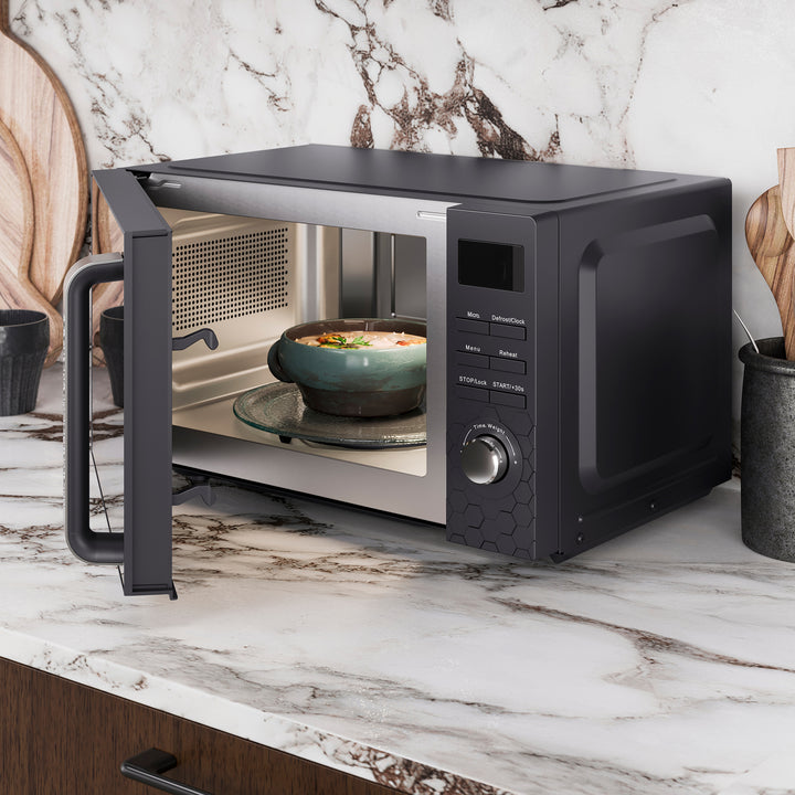 Cassini 20L 800W Black Digital Microwave - Moonless Night
