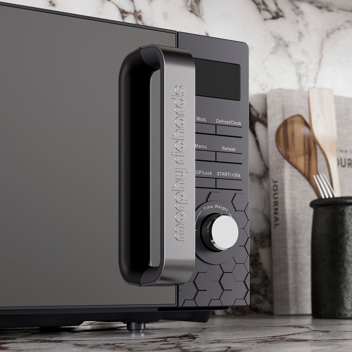 Cassini 20L 800W Black Digital Microwave - Moonless Night