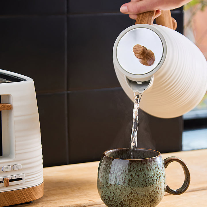 White China Clay Kettle, Toaster and Microwave Set