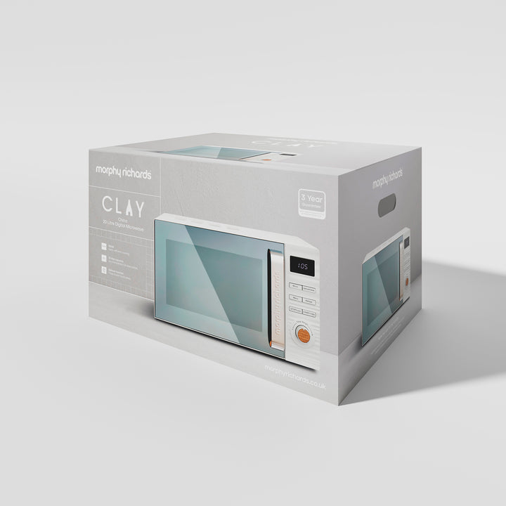 Clay 20L 800W White Digital Microwave - China Clay